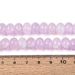 焼き絵の具、ひび割れガラスビーズ、糸  ロンデル  ラベンダー  10~10.5x7~7.5mm  穴：1~1.5mm  約103~109個/連  29.13~31.10インチ（74~79cm）&nbsp;DGLA-N020-01A-04