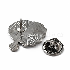 クリスマスサンタクロースエナメルピン  バックパック服の合金バッジ  ガンメタ色  レッド  20x25.5x1.5mm  ピン：1mm&nbsp;JEWB-I018-01B