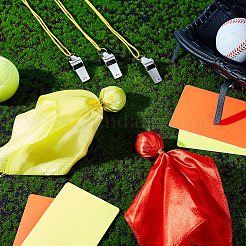 サッカー審判キット  サテンのペナルティフラッグ、プラスチックの空白のペナルティカード、スポーツホイッスル付き  ミックスカラー  110~420x80~130x0.5~70mm&nbsp;AJEW-GO0001-97