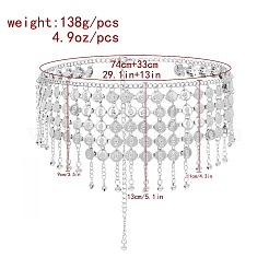 女性用鉄製多層コインタッセルウエストベリーチェーン  銀  740mm&nbsp;FS-WG4A907-02