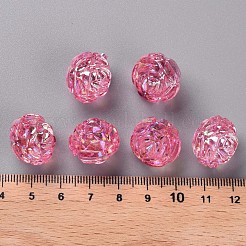 透明なアクリルビーズ  ABカラー  花  ショッキングピンク  18x16.5mm  穴：2.5mm  約228個/500g&nbsp;TACR-S154-31C-705
