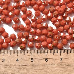 ピカソ ベーキングペイント ガラスシードビーズ  双円錐形  サンゴ  4.5x4mm  穴：1.1mm  約6428個/ポンド&nbsp;SEED-A032-02A-03