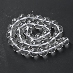 天然石クオーツクリスタルビーズ連売り  ロッククリスタルビーズ  ラウンド  グレードAA  透明  12mm  穴：1.2mm  約31個/連  14.9インチ〜15.1インチ&nbsp;G-D840-61-12mm-01