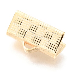 304ステンレススチールリボンカシメエンドパーツ  ゴールドカラー  7x13x5mm  穴：2.5x1.5mm&nbsp;STAS-H151-19A-G