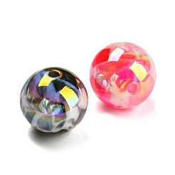 不透明なアクリルビーズ  ラウンド  ABカラー  ミックスカラー  16mm  穴：2mm&nbsp;MACR-K353-15