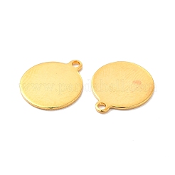 ステンレスペンダント201個  フラットラウンドのチャーム  24KGP本金メッキ  14x12x0.5mm  穴：1.2mm&nbsp;STAS-P320-34G