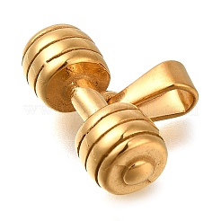 イオンプレーティング（IP）304ステンレスペンダント  ダンベルチャーム  ゴールドカラー  8.5x19.5x17.5mm  穴：7mm&nbsp;STAS-H216-70C-G
