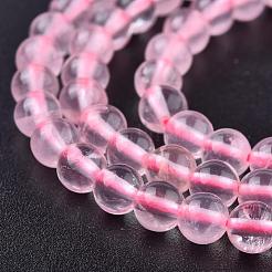 天然石ローズクォーツビーズ連売り  ラウンド  4mm  穴：0.8mm  約92個/連  15インチ〜16インチ&nbsp;G-L104-4mm-01
