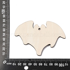 ハロウィーンプリントの木製ビッグペンダント  バット  72x99x2.5mm  穴：4mm&nbsp;LS-WOOD-I016-01K