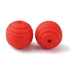 食品グレードの環境に優しいシリコーンビーズ  ラウンド  レッド  14mm  穴：2.5mm&nbsp;FIND-TAC0009-75D