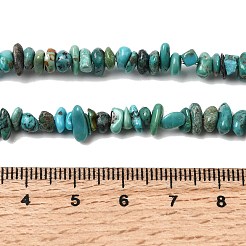 天然の湖北ターコイズビーズ連売り  ナゲット  4.5~9x4.5~9x1~4mm  穴：0.4mm  14.96~15.47''（38~39.3センチメートル）&nbsp;G-H345-A01-03