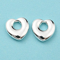 304ステンレススチールチャーム  ハートチャーム  925銀メッキ  12x12x3mm  穴：4mm&nbsp;STAS-N097-152S