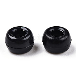不透明なプラスチックビーズ  バレル  ブラック  9x6mm  穴：3.8mm  約1950個/500g&nbsp;KY-T025-01-F01