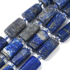 天然石ラピスラズリビーズ連売り  コラム  多面カット  シードビーズで  7.5~12.5x6~7.5x6~8mm  穴：0.8~1.2mm  約30~34個/連  15.35''~17.32''（39~44センチメートル）&nbsp;G-C270-K10
