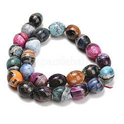 天然石瑪瑙ビーズ連売り  染め＆加熱  オーバル  ミックスカラー  15~16.5x13~14mm  穴：1.2~1.4mm  約25個/連  15.08''（38.3センチメートル）&nbsp;GG-L001-E01-01