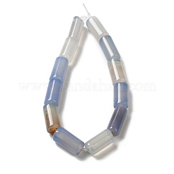 天然石瑪瑙ビーズ連売り  染め＆加熱  コラム  ライトスチールブルー  8~8.5x14.5~16mm  穴：1.6mm  約12個/連  7.20~7.48''（18.3~19センチメートル）&nbsp;X-G-H295-E01-06