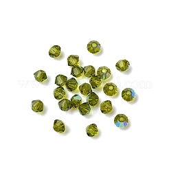 プレシオサ®クリスタルビーズ  チェコクリスタル  双円錐形(451 69 302 ロンデル)  50230 200 オリビンab  3mm  穴：0.8mm&nbsp;Y-PRC-BA3-50230-200