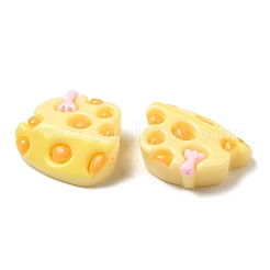 不透明樹脂模造食品デコデンカボション  チーズ  オレンジ  16x19x7mm&nbsp;RESI-Z007-01A