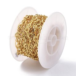真鍮フィガロチェーン  スプールで  溶接されていない  18KGP本金メッキ  7x1.5mm  14x5x1mmと8x3x1mm&nbsp;CHC-D028-14G