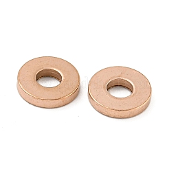 イオンプレーティング(IP)304ステンレススペーサービーズ  フラットラウンド  ローズゴールド  8x1.5mm  穴：3.2mm&nbsp;STAS-F117-50RG