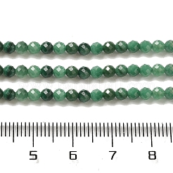 天然石アフリカンジェイドビーズ連売り  多面カット  ラウンド  3~3.5mm  穴：0.6~0.8mm  約119~123個/連  15.04~15.47''（38.2~39.3センチメートル）&nbsp;G-B074-B04-02