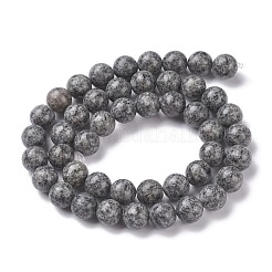 ナチュラルセサミジャスパー/キウイジャスパービーズ連売り  ラウンド  グレー  8mm  穴：1mm  約45~47個/連  15インチ&nbsp;G-F351-8mm