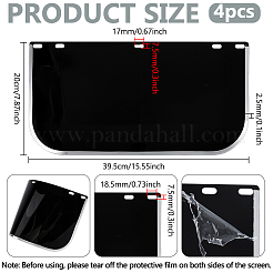 PCプラスチック安全フェイスシールド  長方形  ホワイト  200x395x2.5mm  穴：7.5x18.5mmと7.5x17mm&nbsp;FIND-WH0816-093B
