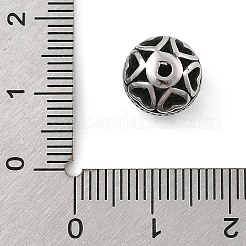 304ステンレススチールビーズ  中空の丸い丸  アンティークシルバー  10.5x9.5mm  穴：2mm&nbsp;STAS-S173-28AS