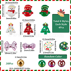クリスマステーマのアクリルビーズセット  混合図形  ミックスカラー  15~26.5x15~24.5x14.5mm  穴：2~2.7mm&nbsp;OACR-SP0001-20A