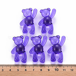 透明なアクリルビーズ  クマ  紫色のメディア  37x28x13mm  穴：2.5mm  約133個/500g&nbsp;MACR-S373-01B-936