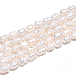 天然養殖淡水パールビーズ連売り  ライス  乳白色  4~6x3~4mm  穴：0.5mm  約35~36個/連  6.69~6.89''（17~17.5センチメートル）&nbsp;PEAR-N012-02N-01