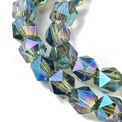 電気メッキガラスビーズセット  多面カット  ライム  5.5x5x6mm  穴：1mm  約101個/連  22.05''（56センチメートル）&nbsp;EGLA-K061-07A-FR01