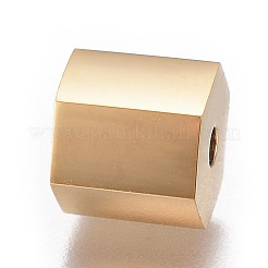 イオンプレーティング（IP）304ステンレスビーズ  よく磨か  六角  ゴールドカラー  8x9x8mm  穴：2mm&nbsp;STAS-K189-C03-8MM