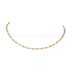 304ステンレススチールボールリンクチェーンネックレス女性用  ゴールドカラー  15.75インチ（40cm）&nbsp;NJEW-JN06037