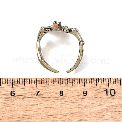 暗闇で光る真鍮オープンカフリング  トカゲ  アクアマリン  内径：17mm&nbsp;PW-WG90626-03
