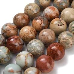 天然アクアテラジャスパービーズ連売り  印象ジャスパー  ラウンド  14mm  穴：1mm  約28個/連  14.76''（37.5センチメートル）&nbsp;G-Z110-C01-14mm