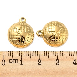 304ステンレスペンダント  地球の魅力  18KGP本金メッキ  18x15x4.5mm  穴：1.4mm&nbsp;STAS-Z047-06G