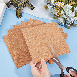 自己粘着コルクシート  キッチン用ホットマット用  カップマット  速報  正方形  砂茶色  150x150x3mm&nbsp;DIY-WH0430-452B