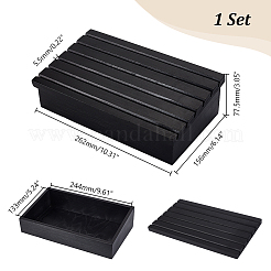 木製のコイン展示ケース  コインオーガナイザーホルダー  長方形  ブラック  262x156x77.5mm&nbsp;AJEW-WH0060-12A