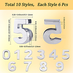 10種類のスタイルの合金スライドチャーム60個  数  プラチナ  12x6.5~9.5x4.5mm  穴：8~8.5x1.6~1.8mm  6個/スタイル&nbsp;FIND-SC0015-84
