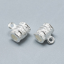 925 スターリングシルバーのチューブベイル  ループベイル  コラム  銀  7.5x6.5x5mm  穴：1mm  2.5mm内径&nbsp;STER-T002-45S