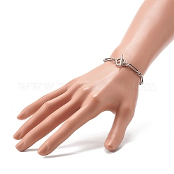 変色しない304ステンレススチール製フィガロチェーンブレスレット  ステンレス鋼色  7-1/2インチ（19.2cm）&nbsp;X-BJEW-JB06446