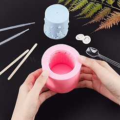 DIYのクリスマス模様のキャンドルモールド  レジン型  プラスチック製トランスファーピペット、計量カップ、スプーン付き  ラテックス指サック  ネイルアートスパンコール  ミックスカラー  77x68mm  内径：55mm  1 PC&nbsp;DIY-PH0004-96