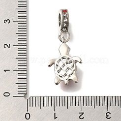ラック メッキ 合金 ラインストーン ヨーロピアン ダングル チャーム  ガラスの亀の大きな穴のペンダント  鉛フリー＆カドミウムフリー  プラチナ  レッド  30mm  穴：5mm&nbsp;FIND-H005-45P-07