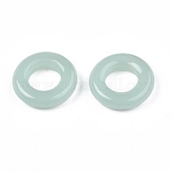 スプレー塗装ガラスリンキングリング  リング  ダークシーグリーン  16x4mm  穴：8mm&nbsp;LS-GLAA-S054-35B-B02