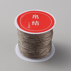 ラウンドメタリックコード  ジュエリー作りのための  ライトグレー  12プライ  0.8mm  約27.34ヤード（25m）/ロール&nbsp;MCOR-WH0001-05B-12