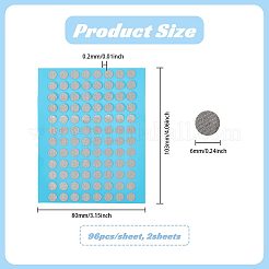6mm丸型ファイバーリモコンボタン修理用導電性テープパッチ  銀  103x80x0.2mm  96pcs /シート&nbsp;FIND-WH0181-36