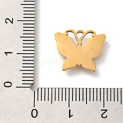PVD真空メッキ304ステンレスペンダント  パヴェシェル付き  バタフライチャーム  18KGP本金メッキ  12.5x15x2mm  穴：1.4mm&nbsp;STAS-S148-09G