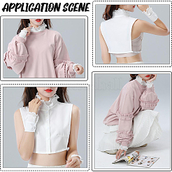 取り外し可能なシフォンシャツ レディース つけ襟 1枚  ネックライントリム DIY 衣服アクセサリー  取り外し可能なコットンスリーブ1組付き  ホワイト  365x355x4mm&nbsp;AJEW-CY0001-38A