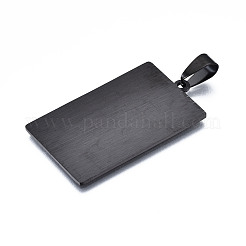 ステンレスペンダント201個  レーザー彫刻模様  タロットカードペンダント  ガンメタ色  皇帝iv  40x24x1mm  穴：8x4mm&nbsp;STAS-S105-LA461-14